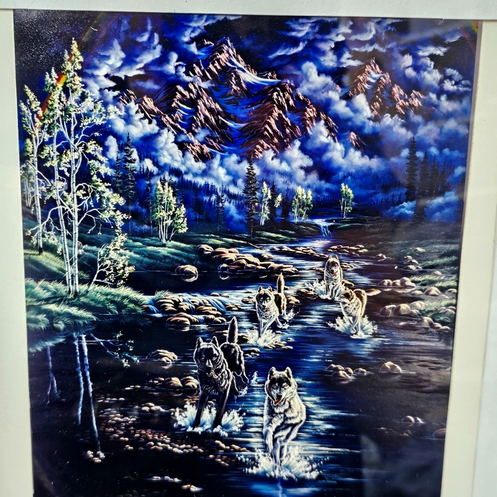 Lori Salisbury Signed “Return of the Pack” Wolf Art Print Framed – Rare